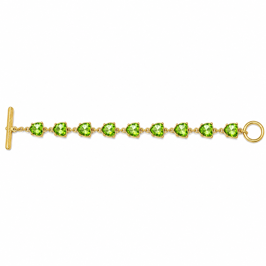Bracelet Oscar de la Renta vintage à cœurs verts