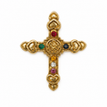 Pendentif croix PM vintage René Gouin coloré