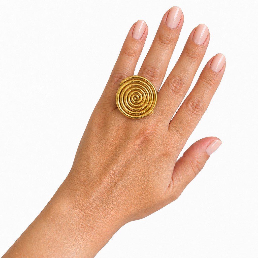 Bague spirale XL doré. - Little Woman Paris - 90's
