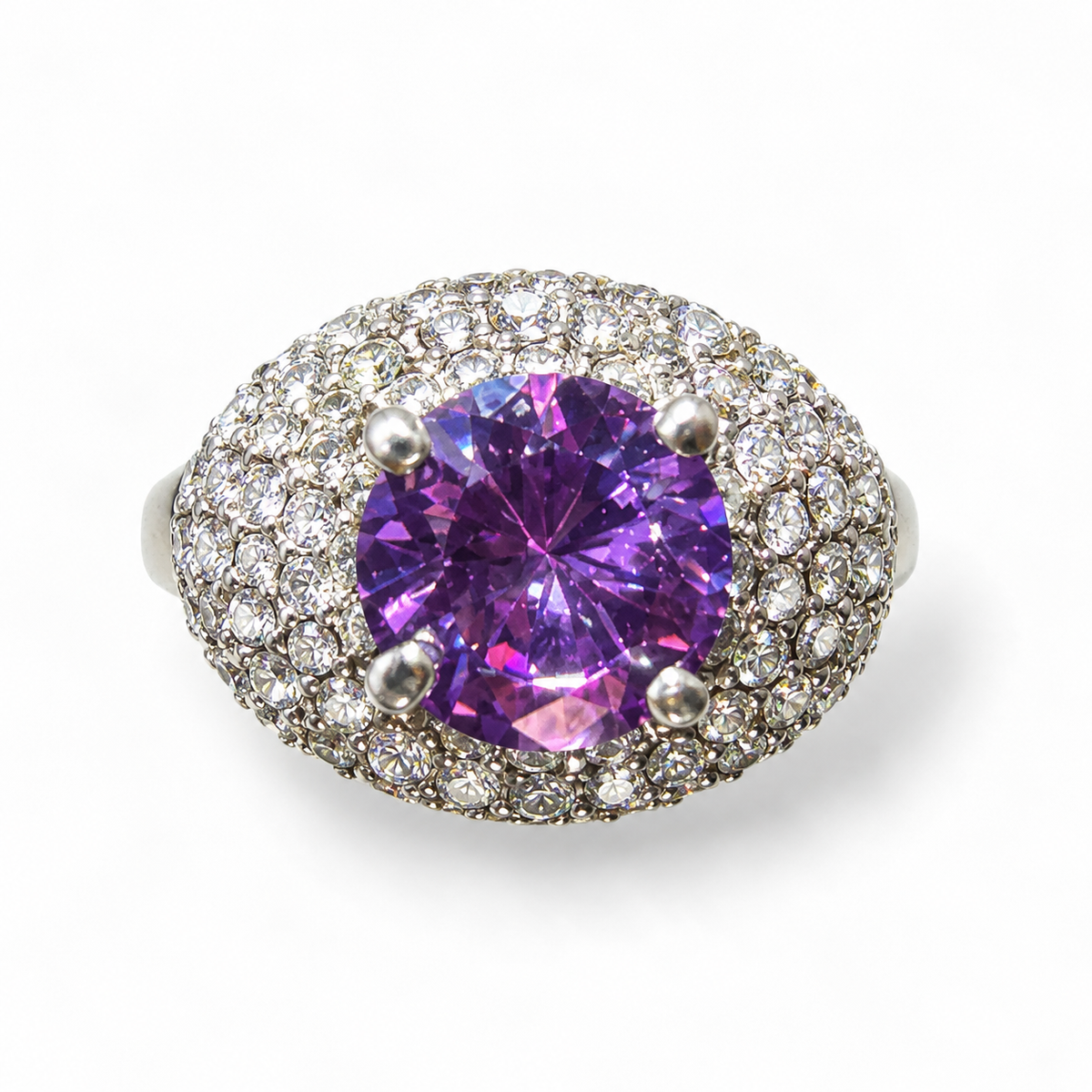 Bague cocktail mauve