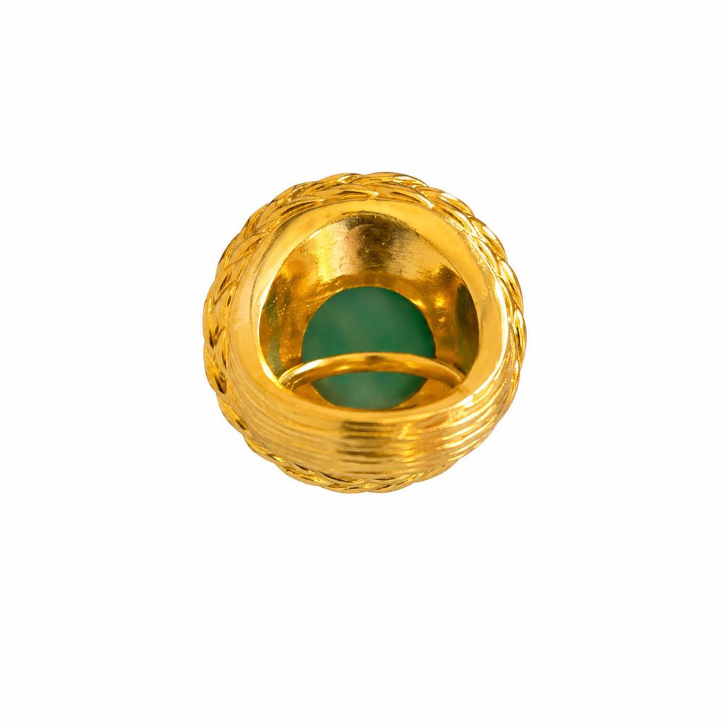 Bague cocktail XL doré résine turquoise