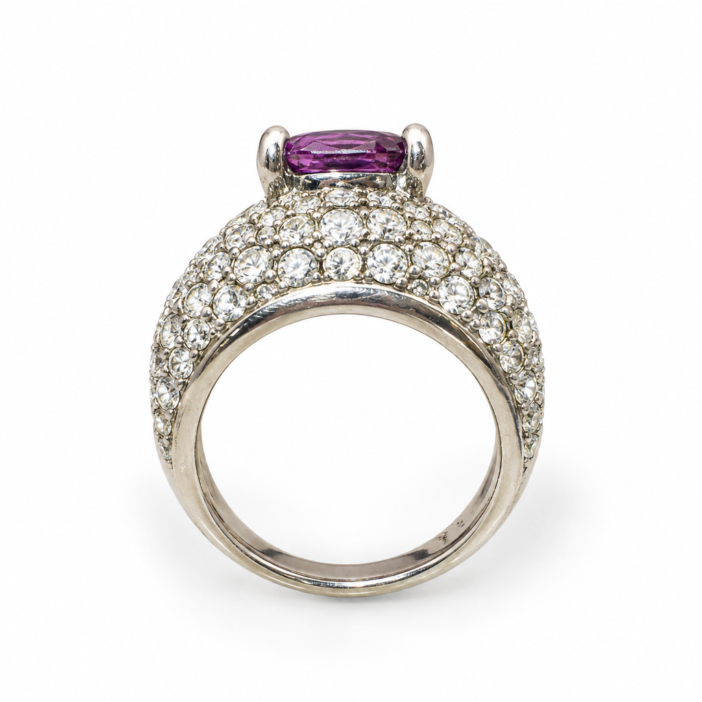Bague cocktail mauve