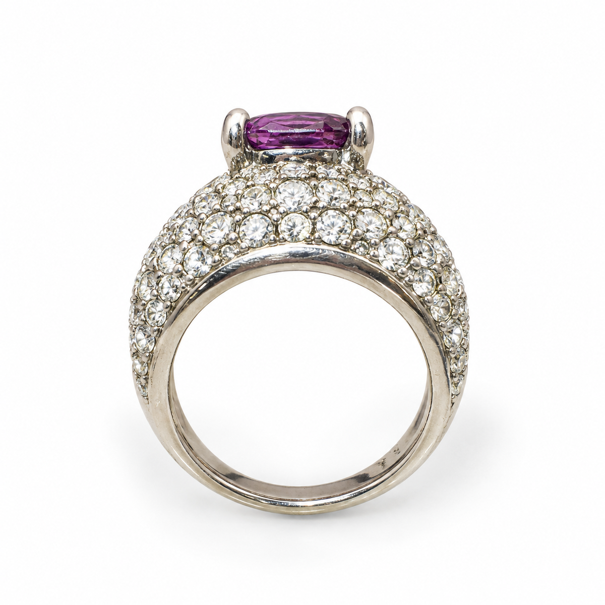 Bague cocktail mauve