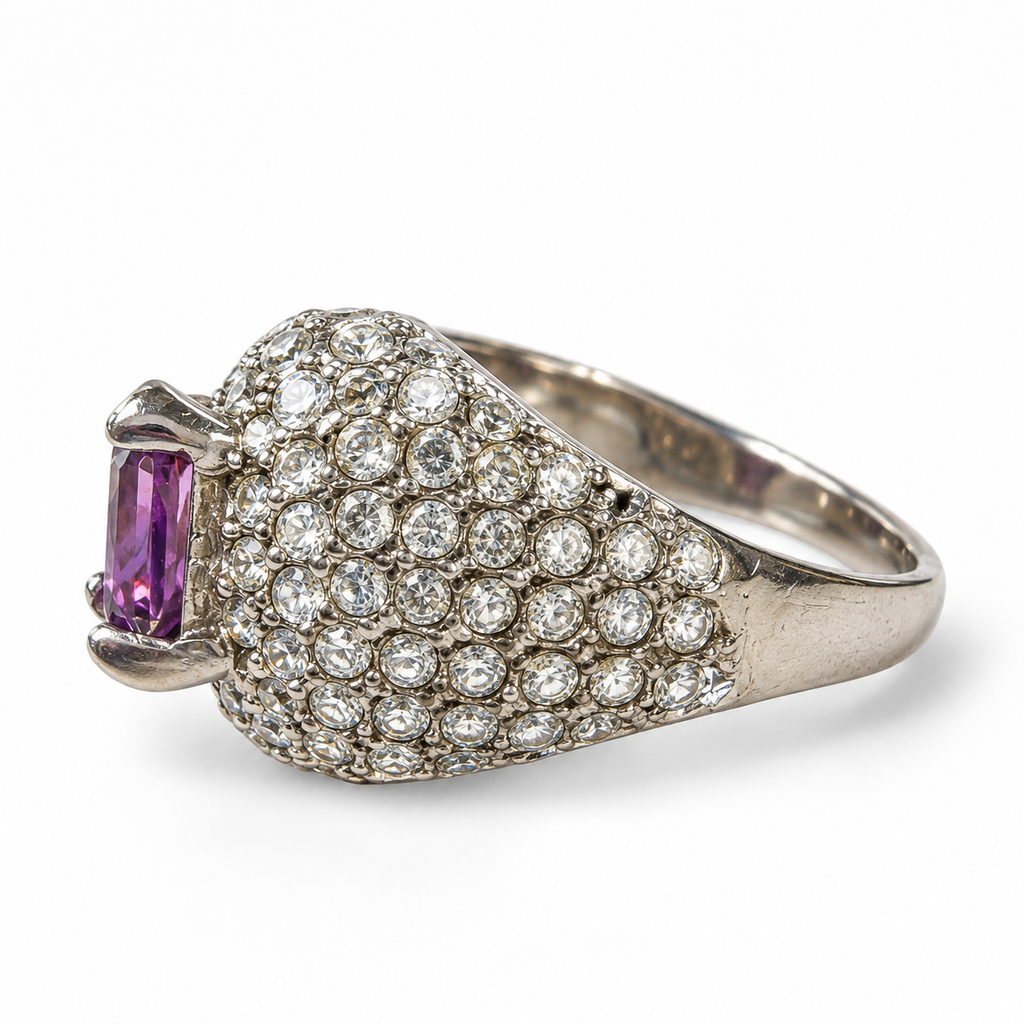 Bague cocktail mauve