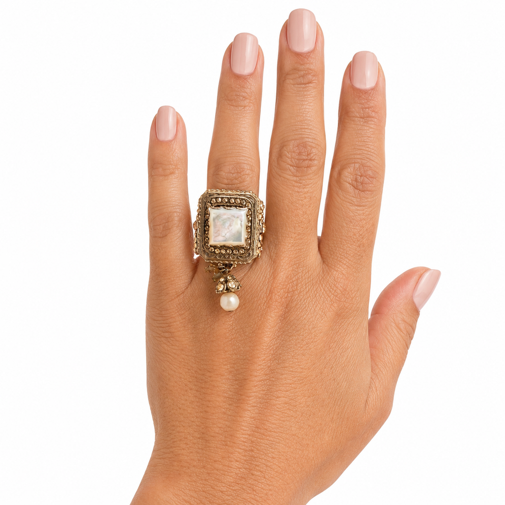 Bague cocktail à pampille - Jaqueline Singh Paris