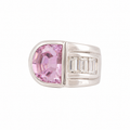 Bague vintage italienne cristal rose –  années 1980