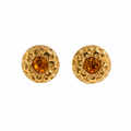 Boucles d’oreilles vintage Agatha dorées & cristal miel – Années 1980