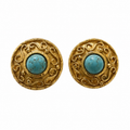 Boucles d'oreilles Edouard Rambaud Paris - Bouclier à turquoise