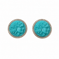 Boucles d'oreilles Cascio avec camée en résine Bleu