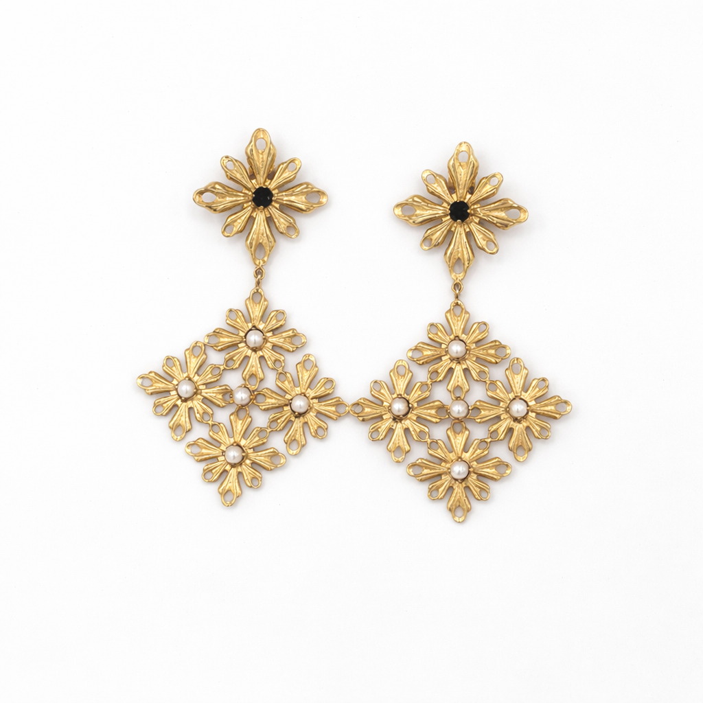 Boucles d'oreilles XL Villani - Atelier Italien - Année 80's