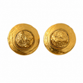 Boucles d'oreilles disque brut esprit Couture