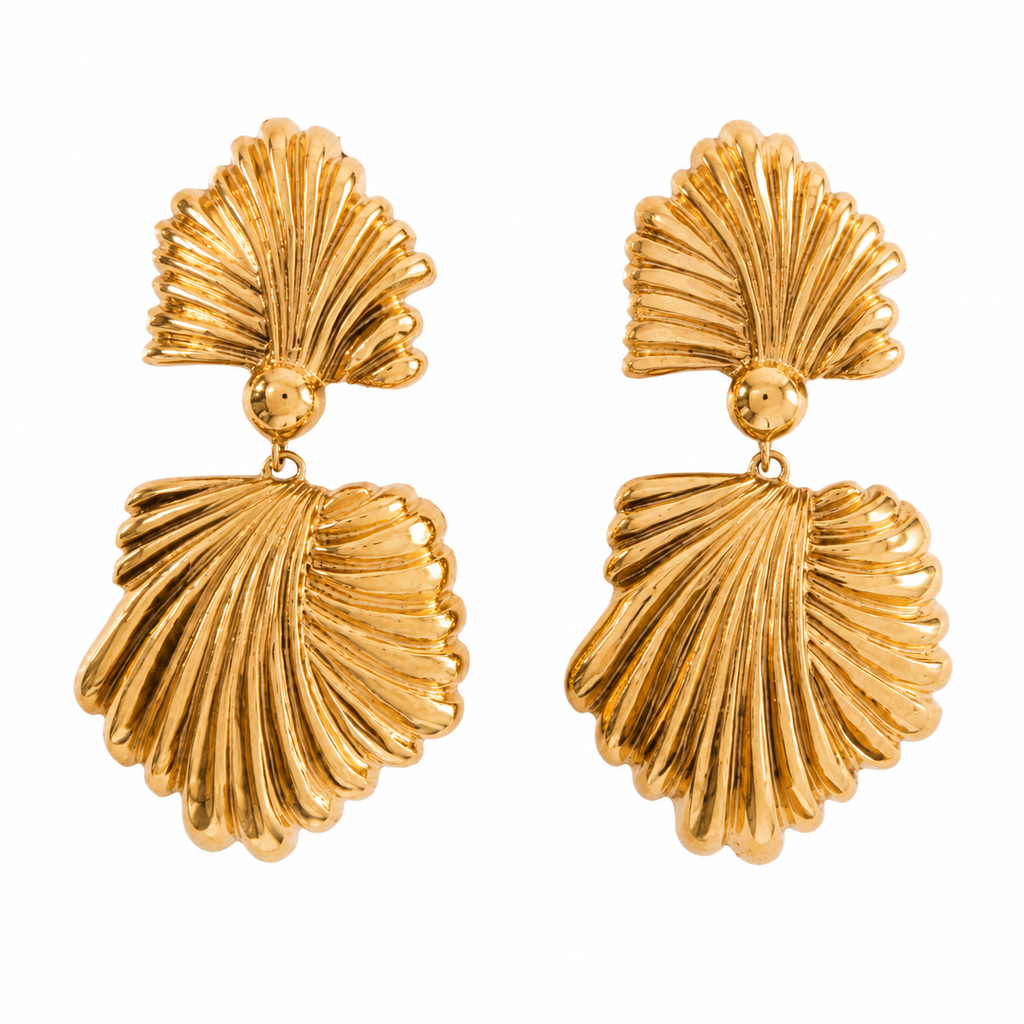 Boucles d'oreilles feuille drapée
