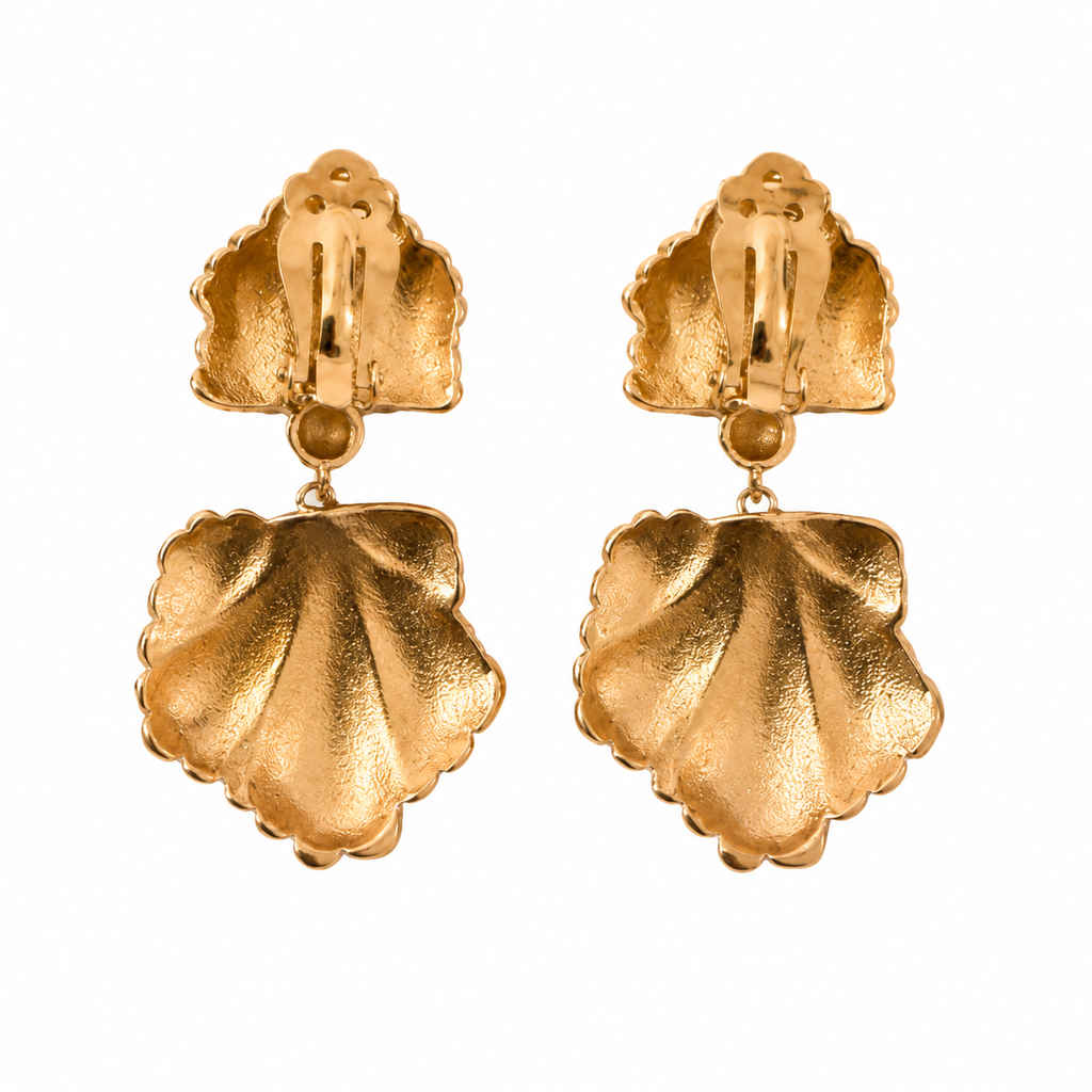 Boucles d'oreilles feuille drapée