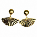 Boucles d’oreilles vintage italiennes années 80 – éventail doré sculptural