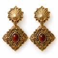 Boucles d'oreilles Cabochon ambré