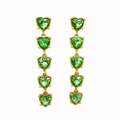 Boucles d’oreilles vintage Oscar de la Renta – Cristaux verts cœur dorés