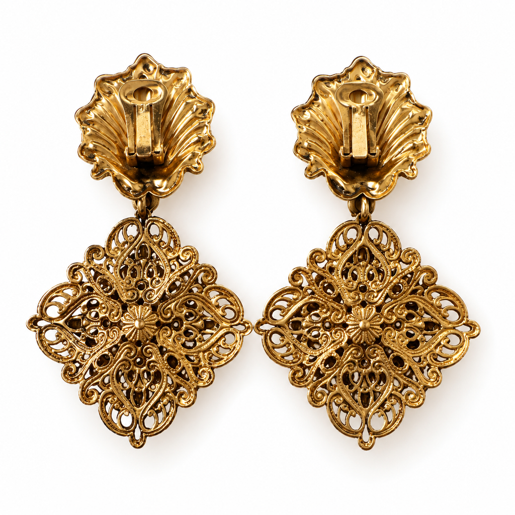 Boucles d'oreilles Cabochon ambré