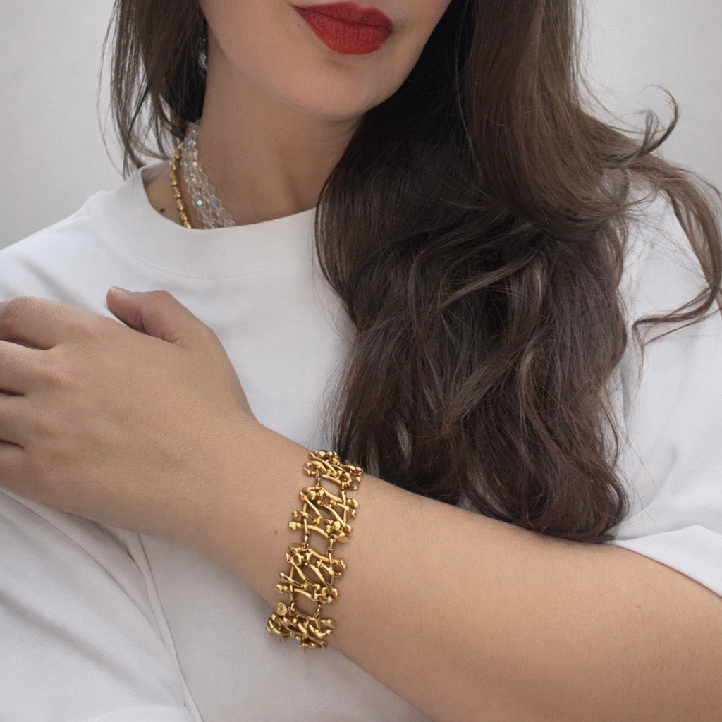 Bracelet vintage doré Dolce Vita à maillons organiques