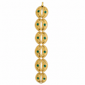 Bracelet maillons doré et cabochons vert intense - Circa 80's