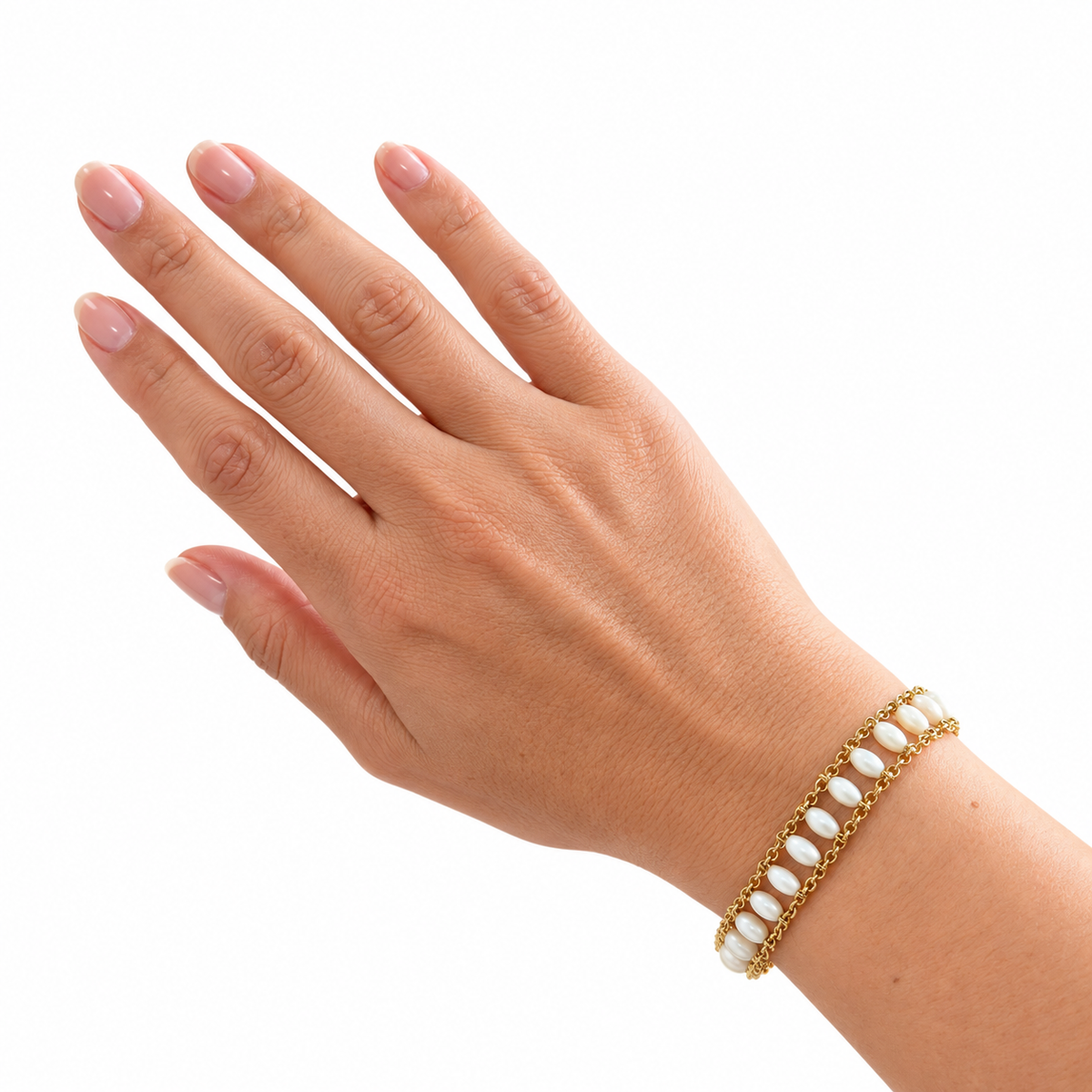 Bracelet religieux perles nacrées