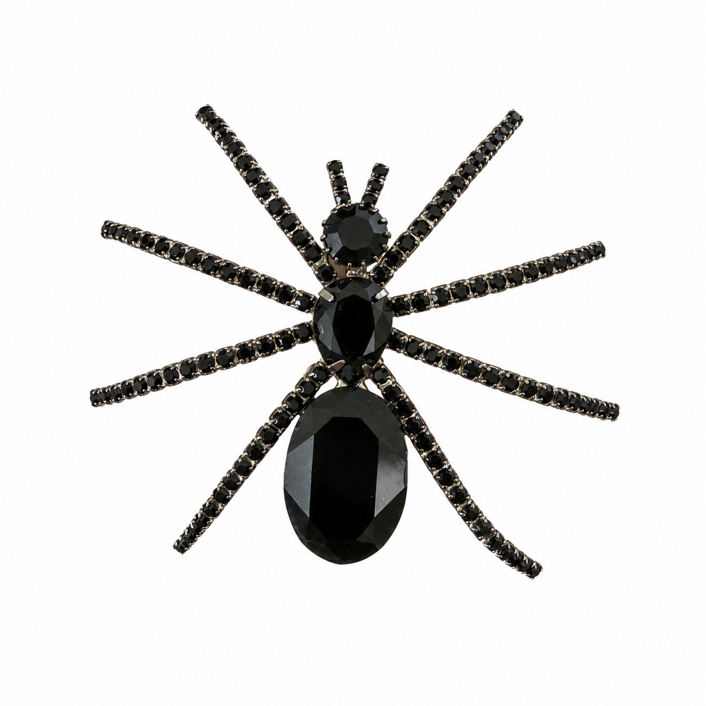 Broche araignée noire XL