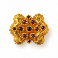 Broche baroque décor floral (mauve)