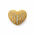 Broche cœur vintage dorée