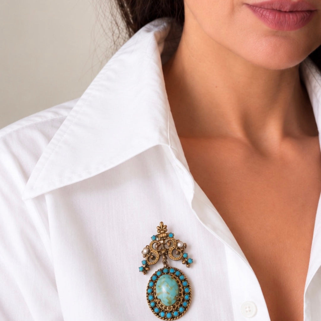 Broche - pendentif "Victorian Revival"
