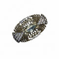 Broche vintage italienne 80’s – cristal facetté & éclat Art Déco