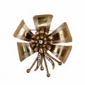 Broche italienne vintage rosée & strass – bijou couture années 50