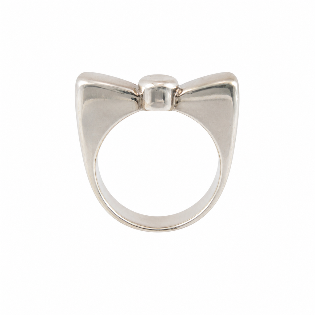Bague vintage italienne cristal blanc – années 1980