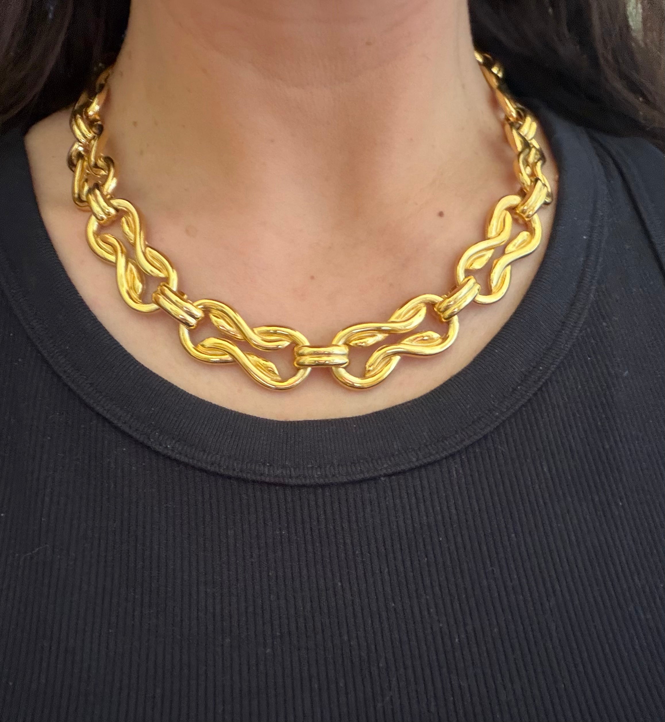 Collier à maillons XL torsadés doré