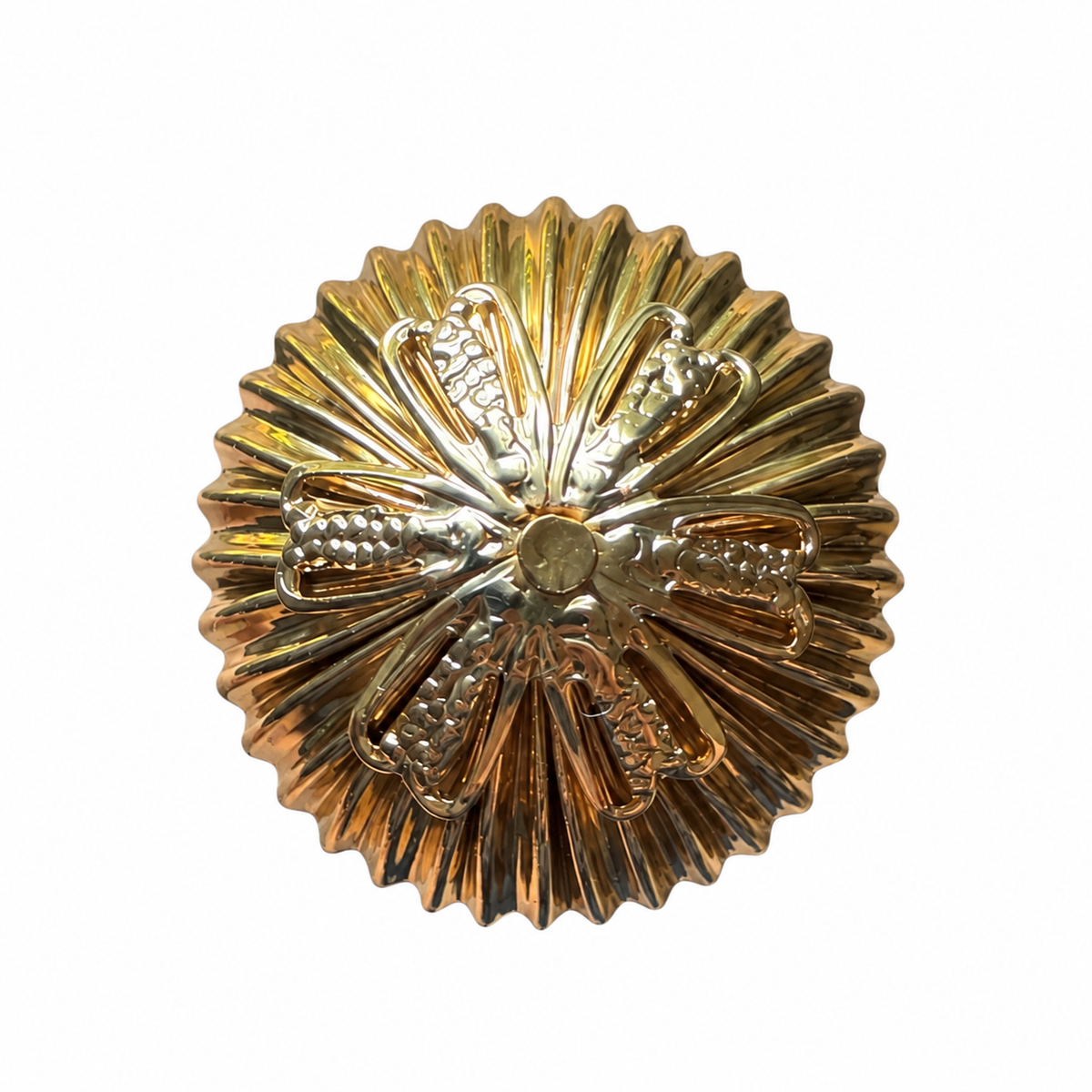 Collier Médaillon poire striée