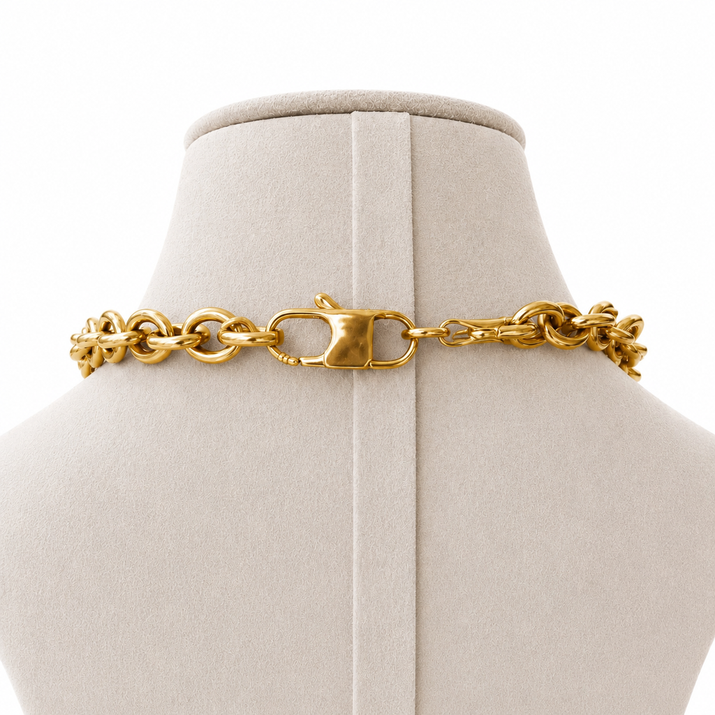 Collier Cascio vintage doré à charms – collier italien couture années 80