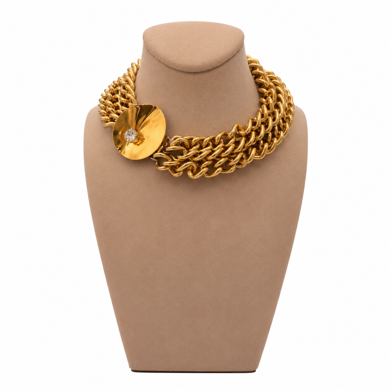Collier Sharra Pagano vintage plastron – collier chaîne couture italien