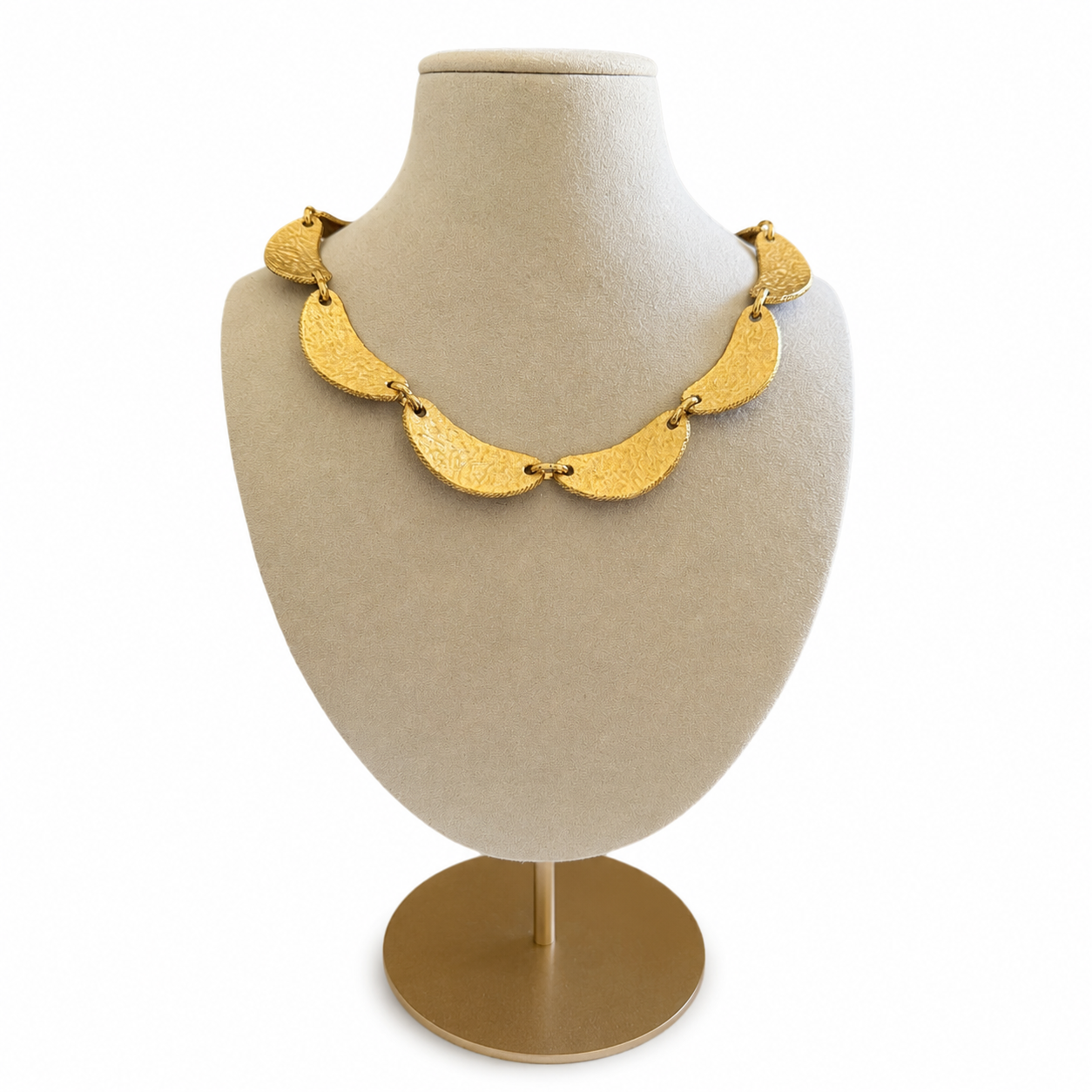 Collier Vintage Cabochons Multicolores Doré – Circa 1980