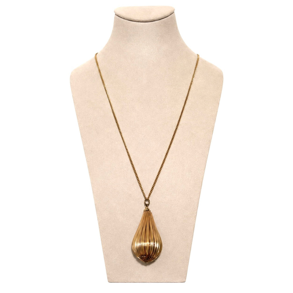 Collier Médaillon poire striée