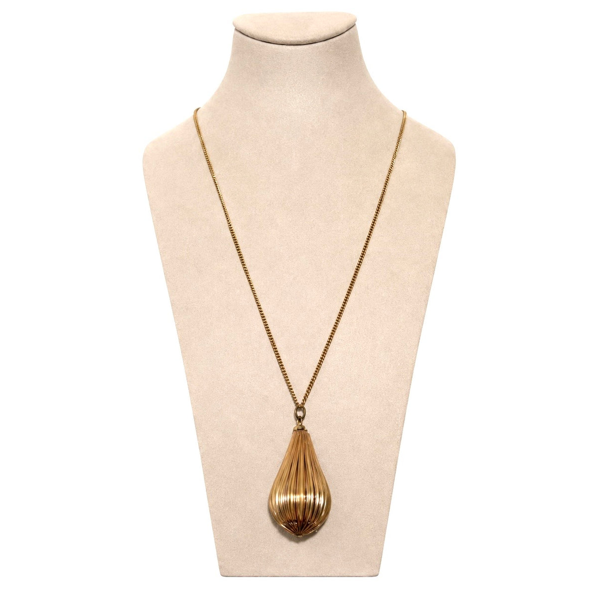 Collier Médaillon poire striée