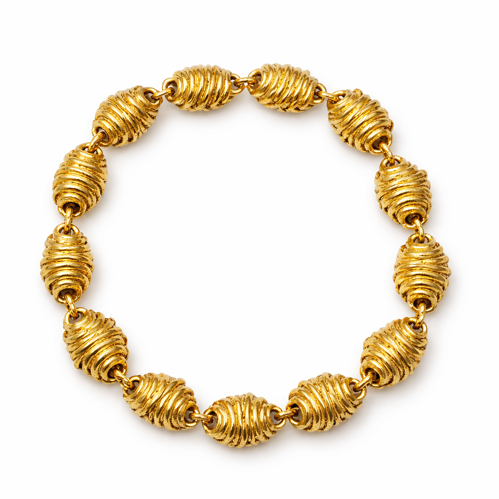 Collier Vintage Doré Coquille Texturé