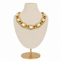 Collier Plastron torsades et cristaux blancs