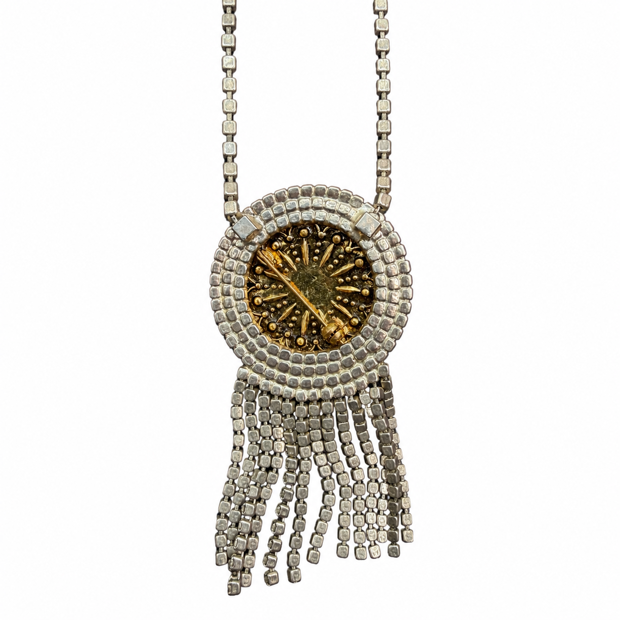 Collier vintage strass et pampilles