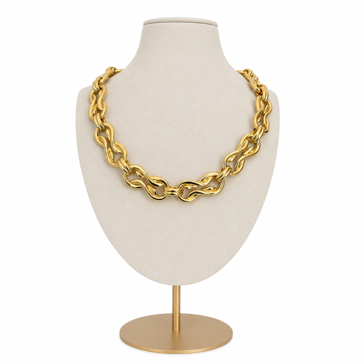 Collier à maillons XL torsadés doré
