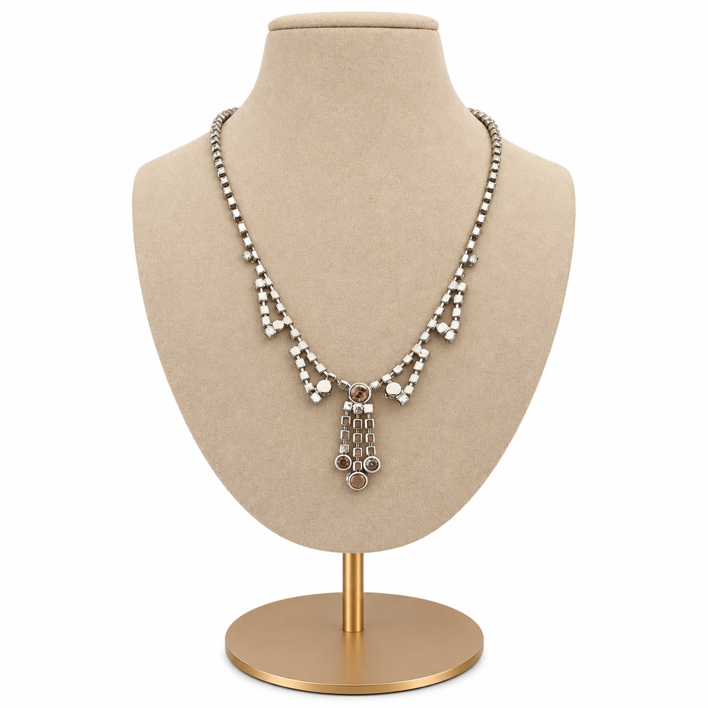 Collier style lavallière en strass