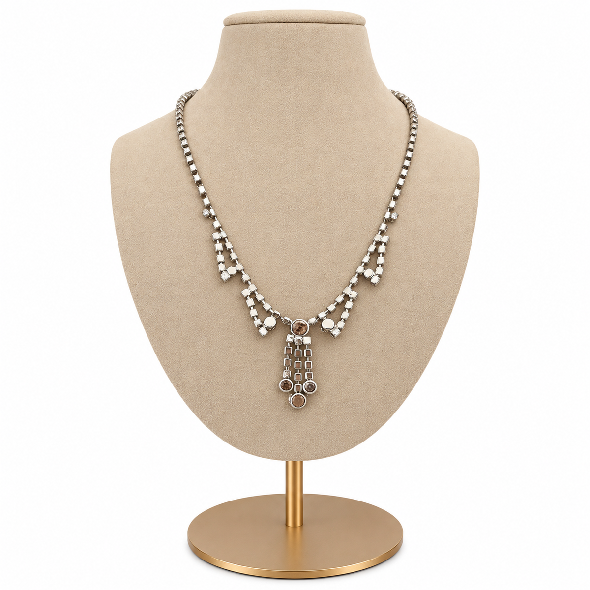 Collier style lavallière en strass