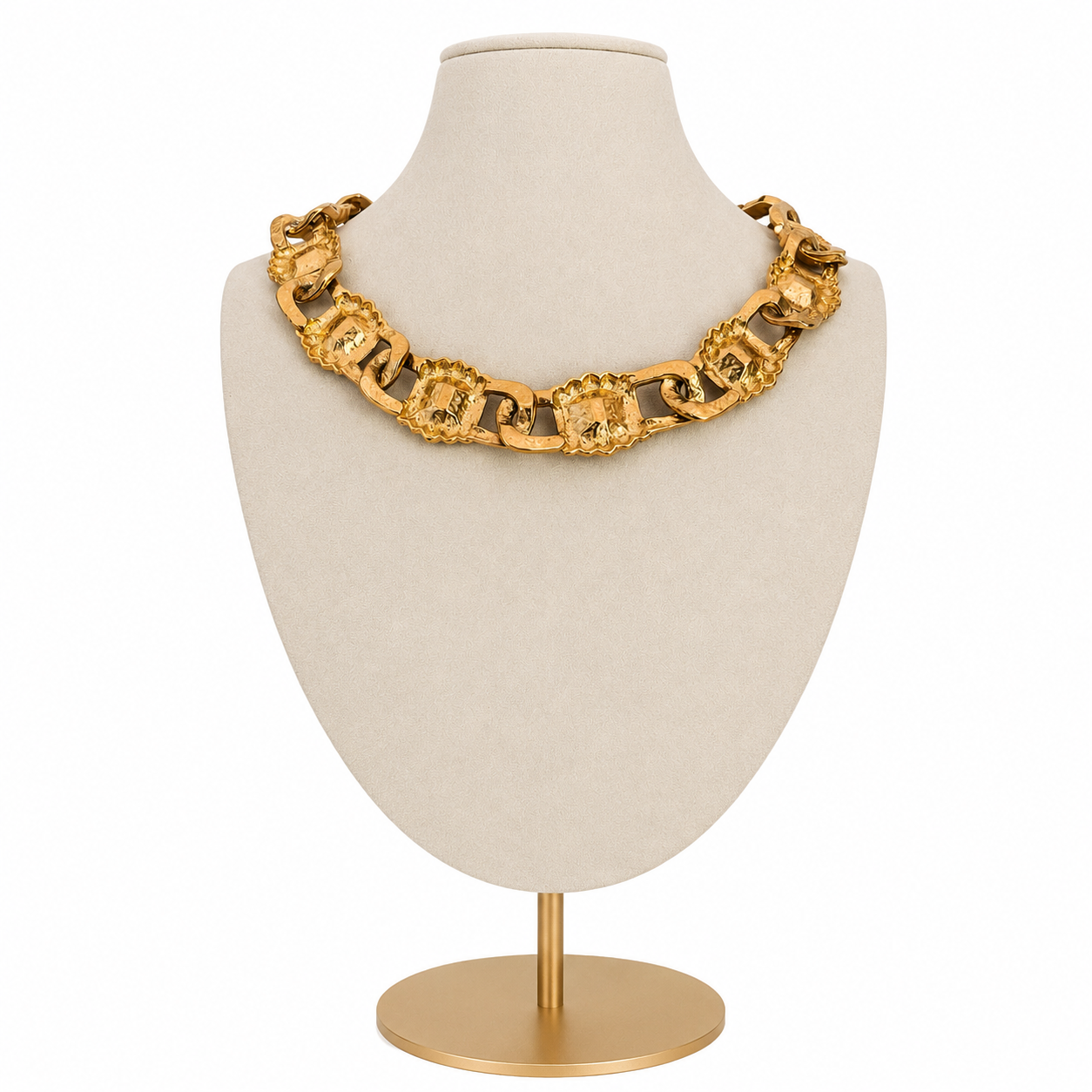 Collier Plastron torsades et cristaux blancs