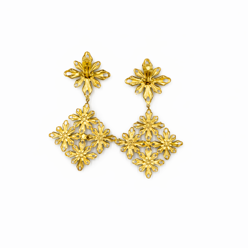 Boucles d'oreilles XL Villani - Atelier Italien - Année 80's