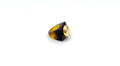 Bague vintage en résine ambrée et cabochon doré