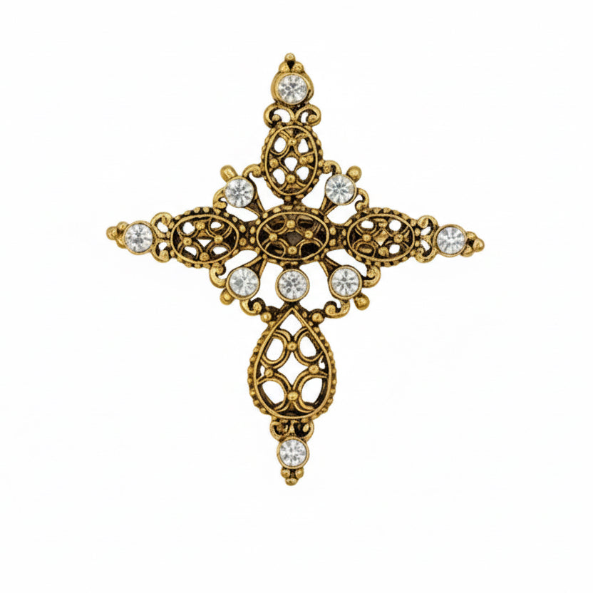 Broche, pendentif croix- René Gouin