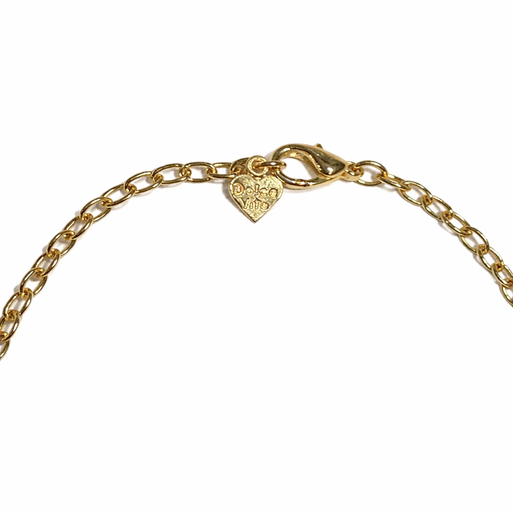 Collier vintage doré Dolce Vita – Maillons texturés sculpturaux