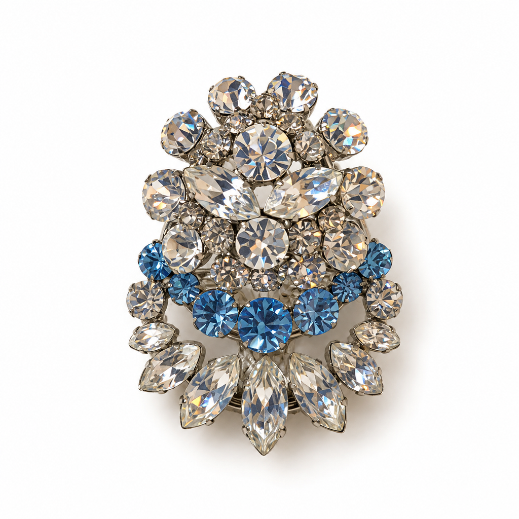Broche cascade bleu glacier